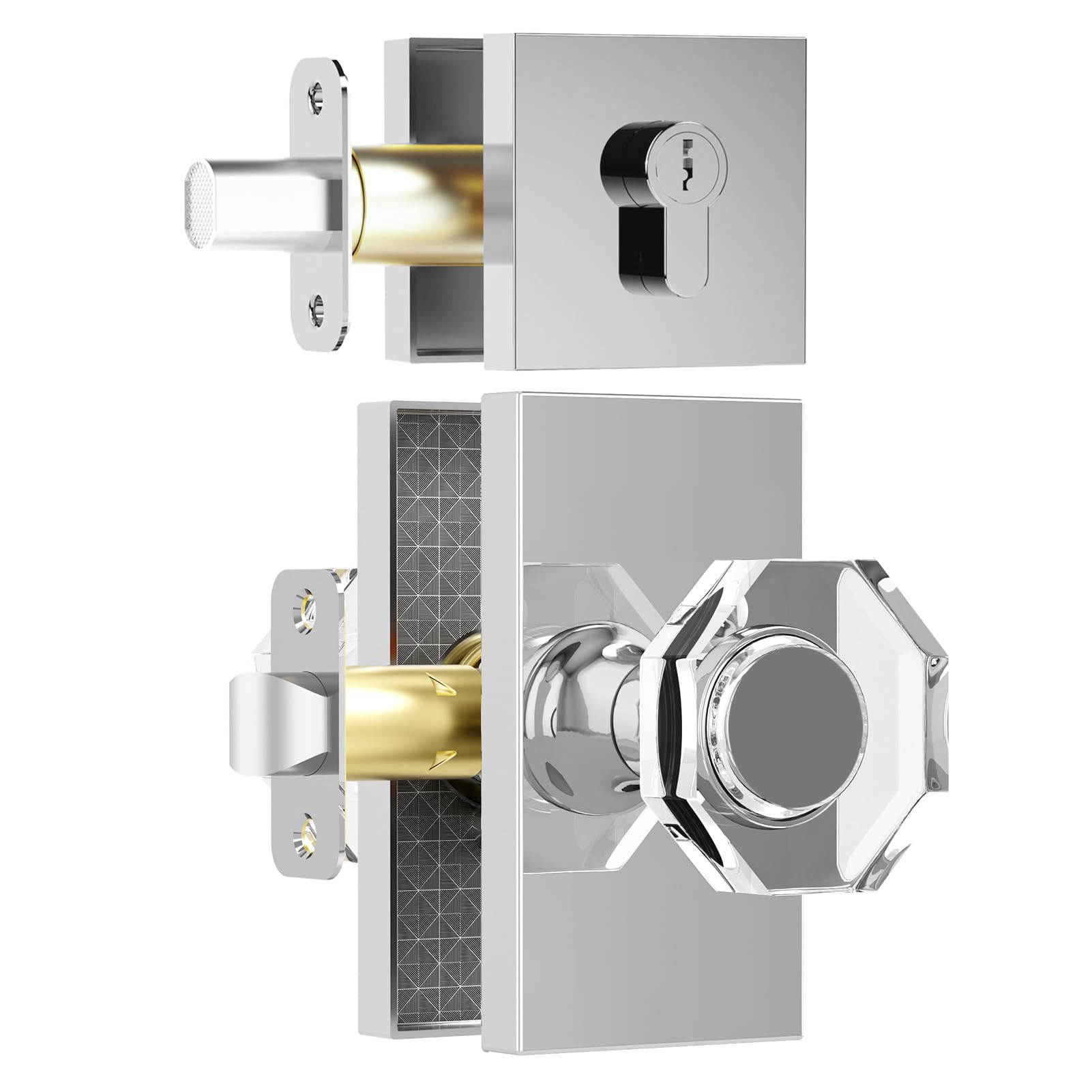 Black Crystal Door Knobs - Modern & Secure -14