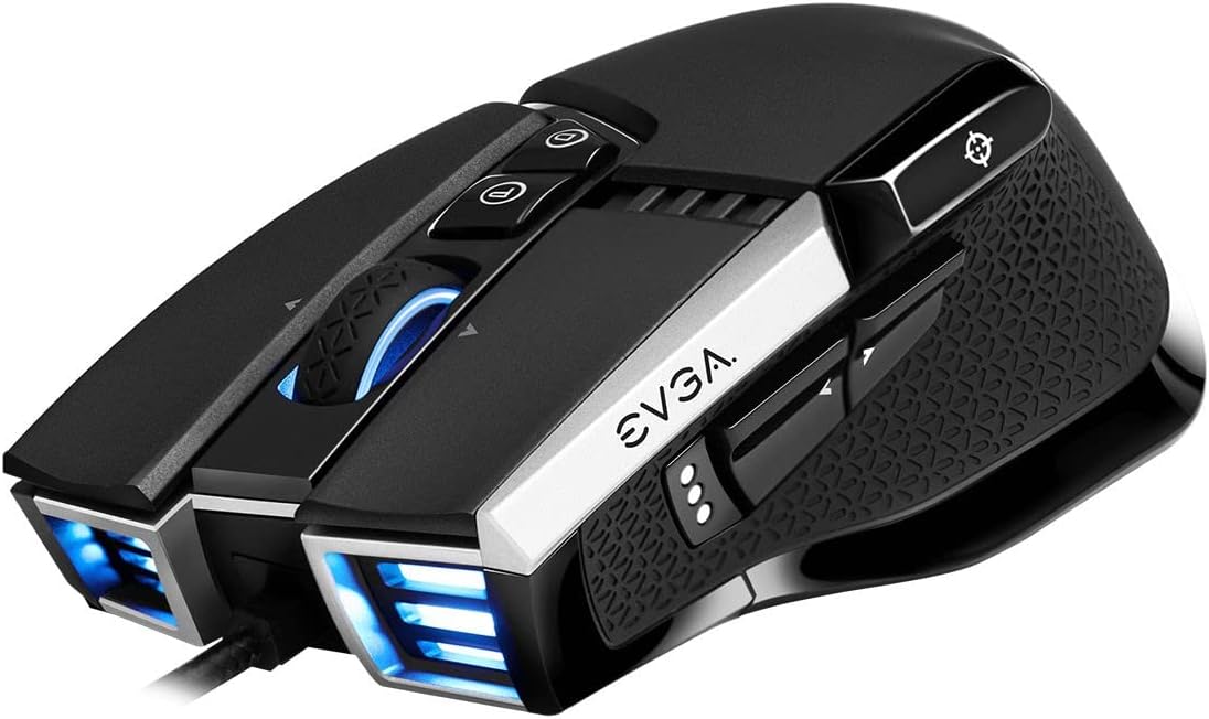 EVGA X17 Gaming Mouse, Wired, Black, Customizable, 16,000 Dpi, 5 Profiles, 10 Buttons, Ergonomic 903-W1-17BK-K3