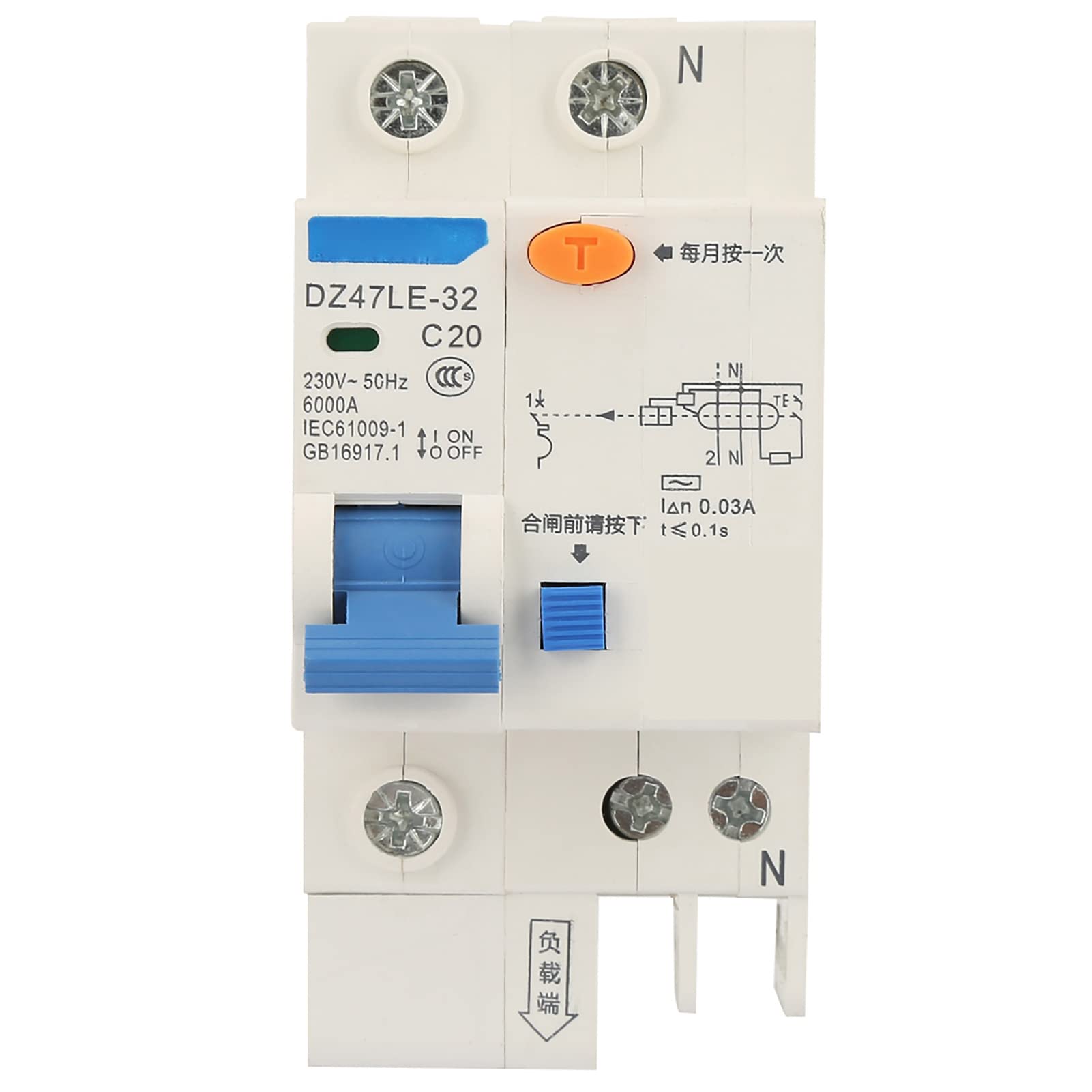 小型漏電保護回路ブレーカー; DZ47sLE 1P+NC 40A 小型漏電保護回路ブレーカー; DZ47sLE 小型漏電保護回路ブレーカー；DZ47sLE 2P C 25A 75mA