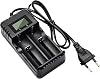Gbformat Battery Charger LCD Display Lithium Ion Battery Charger Smart Fast Charging 2 Slot Heads Compatible with Multiple 3.7V 26650186501450016340 Lithium Ion Batteries Small