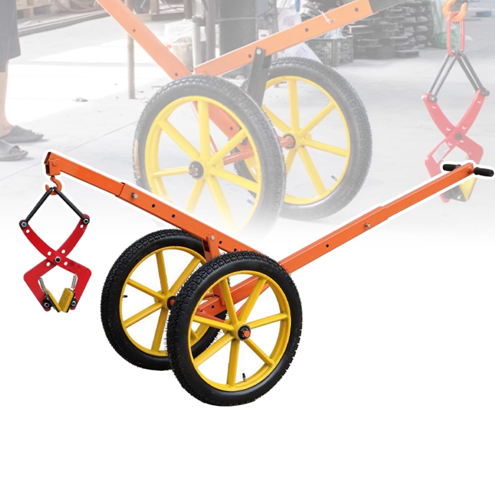 AKFNCJE Steel Adjustable Lift Trolley With Clamps 200 Kg / 440 Lb Capacity