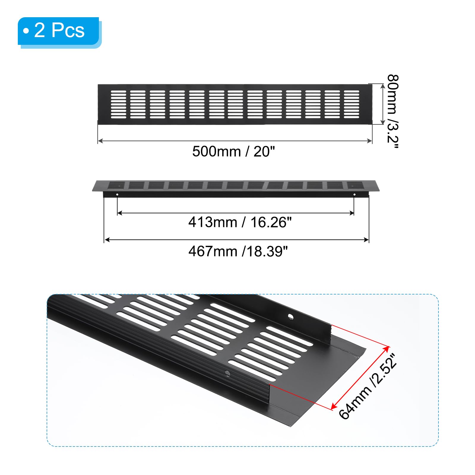 PATIKIL 20 x 3.2 Inch Door Air Vent Cover - Image 2
