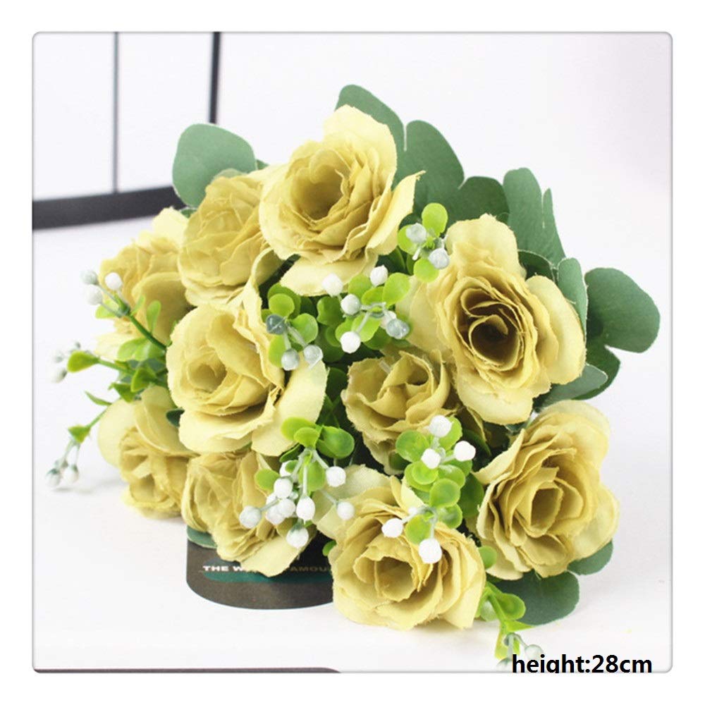 Bouquet di Fiori Artificiali Perla Europea Rose di Alta qualità Falsi per La Casa Decorazioni per Feste Cerimonia Fiori Regalo 28cm