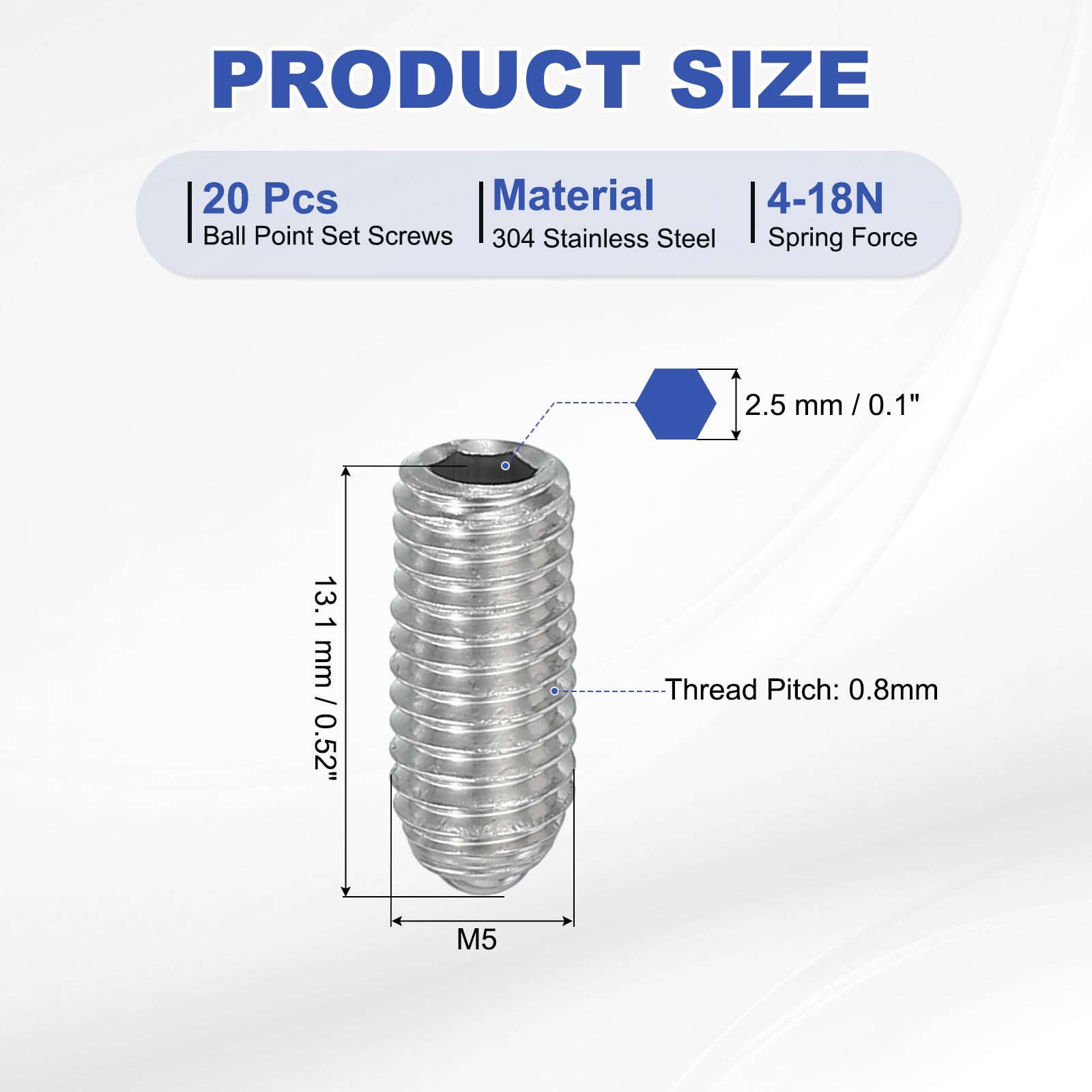PATIKIL M5x12mm Ball Point Set Screws - Image 2