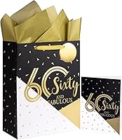 Vista 12 de WRAPAHOLIC Bolsa de regalo de cumpleaños grande de 13 pulgadas con tarjeta y papel de seda - 21 cumpleaños