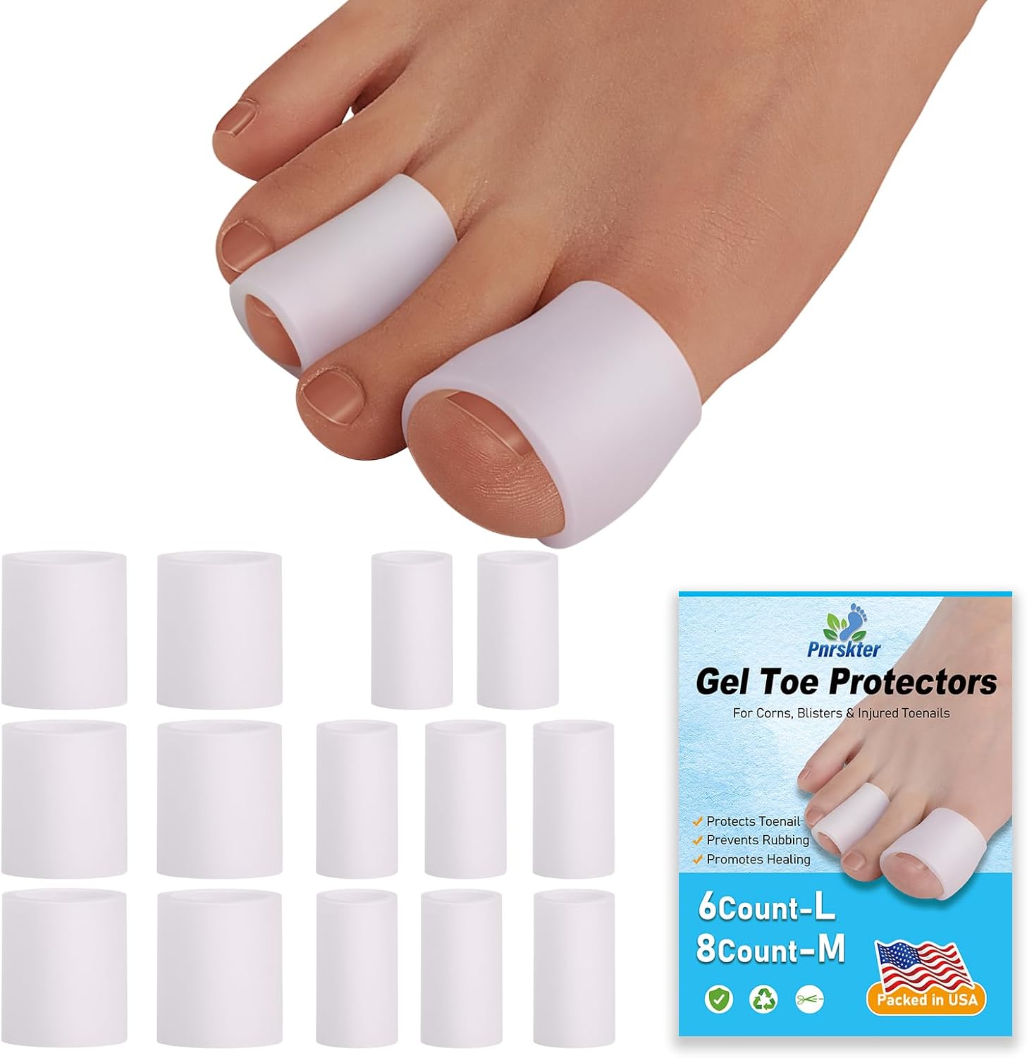 Toe Sleeves, Toe Protectors, (14pcs) Silicone Toe Sleeves