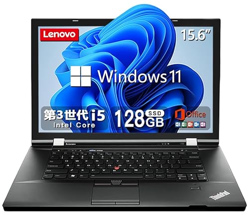 【整備済み品】 HCMA レノボ・ジャパン ノートPC ThinkPad L530/MS Office 2019/Windows11/第三世代Core-i5/WIFI/DVD/15.6型液晶/メモリ:4GB/(整備済み品) SSD 128GB