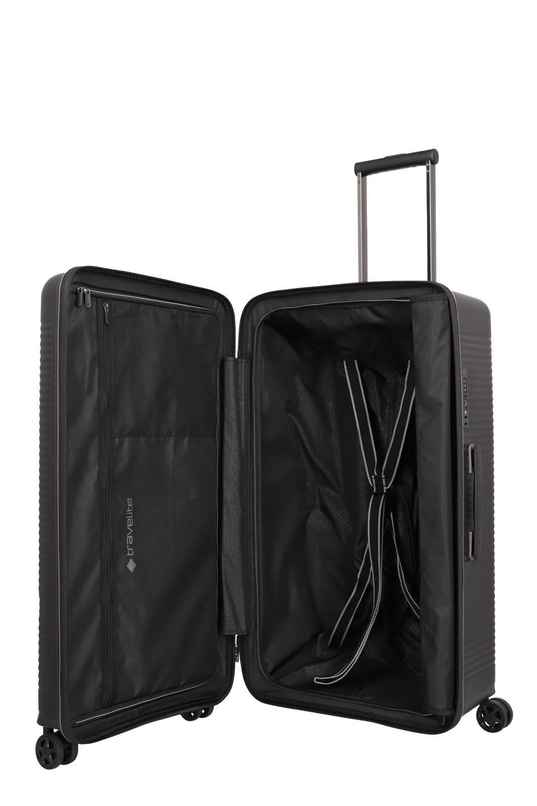 Travelite Walizka podręczna na 4 koła, mała, 37 litrów, czarny, Trolley Set (L/M), Zestaw walizek z twardą obudową