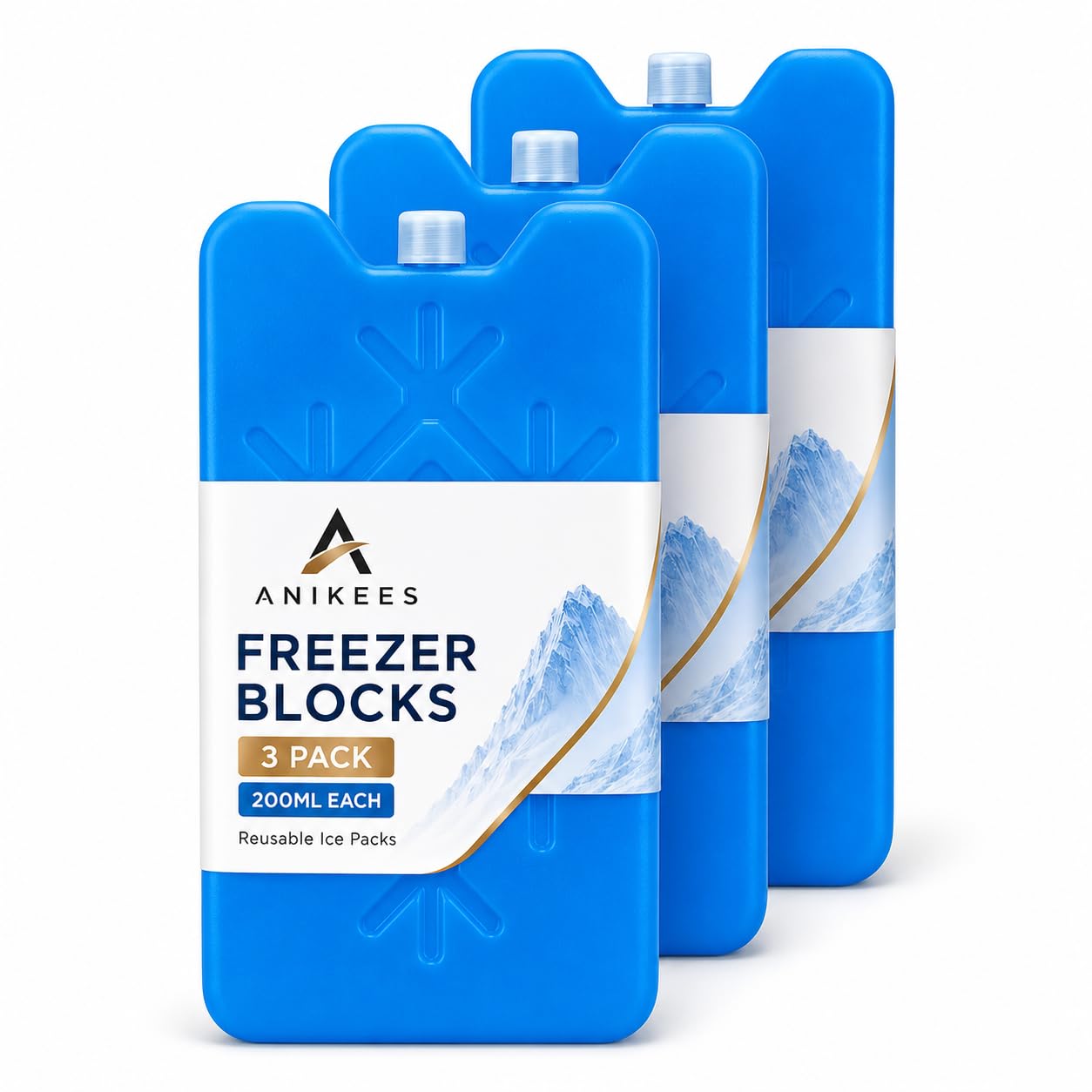 ANIKEES Long-Lasting Freezer Blocks – Reusable Ice Packs for Lunch Boxes, Travel & Picnics | Keeps Food & Drinks Cooler for Hours (6)