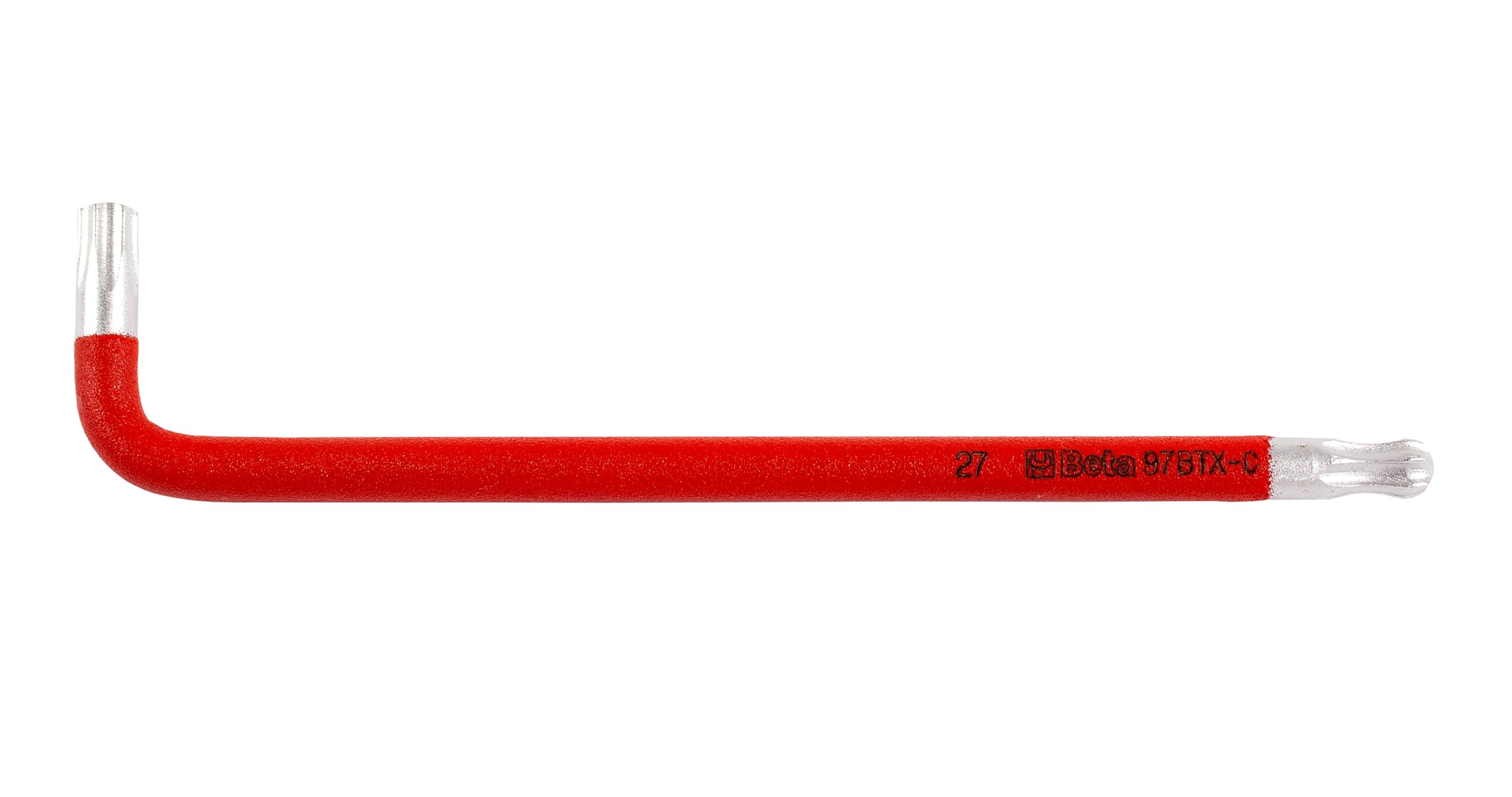 BETA 97BTX-C/SC8 - Serie di 8 chiavi maschio piegate colorate con un'estremità sferica per viti con impronta Torx