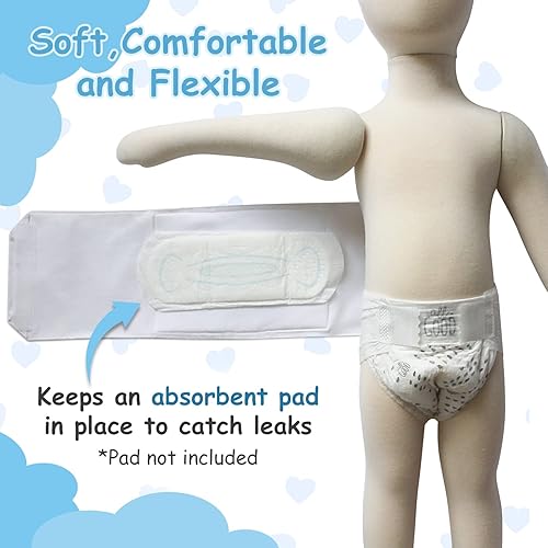 Miniatura 3 de Banda de compresión suave para ostomía pediátrica, color blanco, tamaño de cintura de 18 a 21 pulgadas, cinturón de soporte de compresión