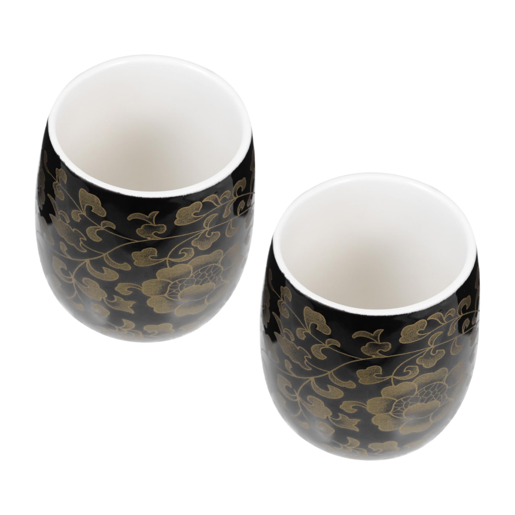 Luxshiny 2pcs coffee mug coffee cup tea cup coffee beaker Chinese decoration small cup matcha drink server coffee drinking mug sera black : Home & Kitchen