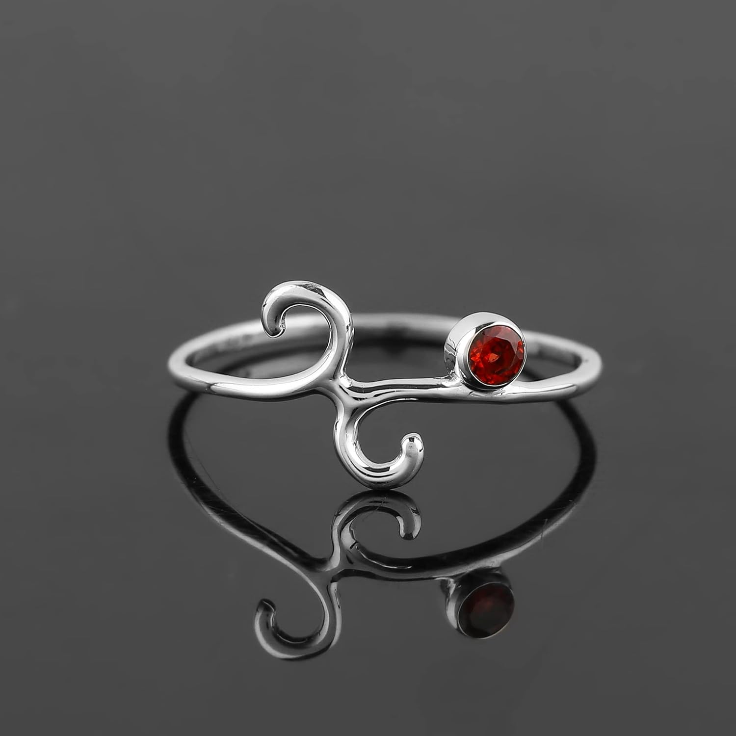 Solid 925 Sterling Silver Genuine Red Garnet Stone Ring, Designer Jewelry, Gemstone Ring, Healing Crystals, Birthday, Boho Handmade | Promise Wedding Ring | Gift for Women (7) - Image 3
