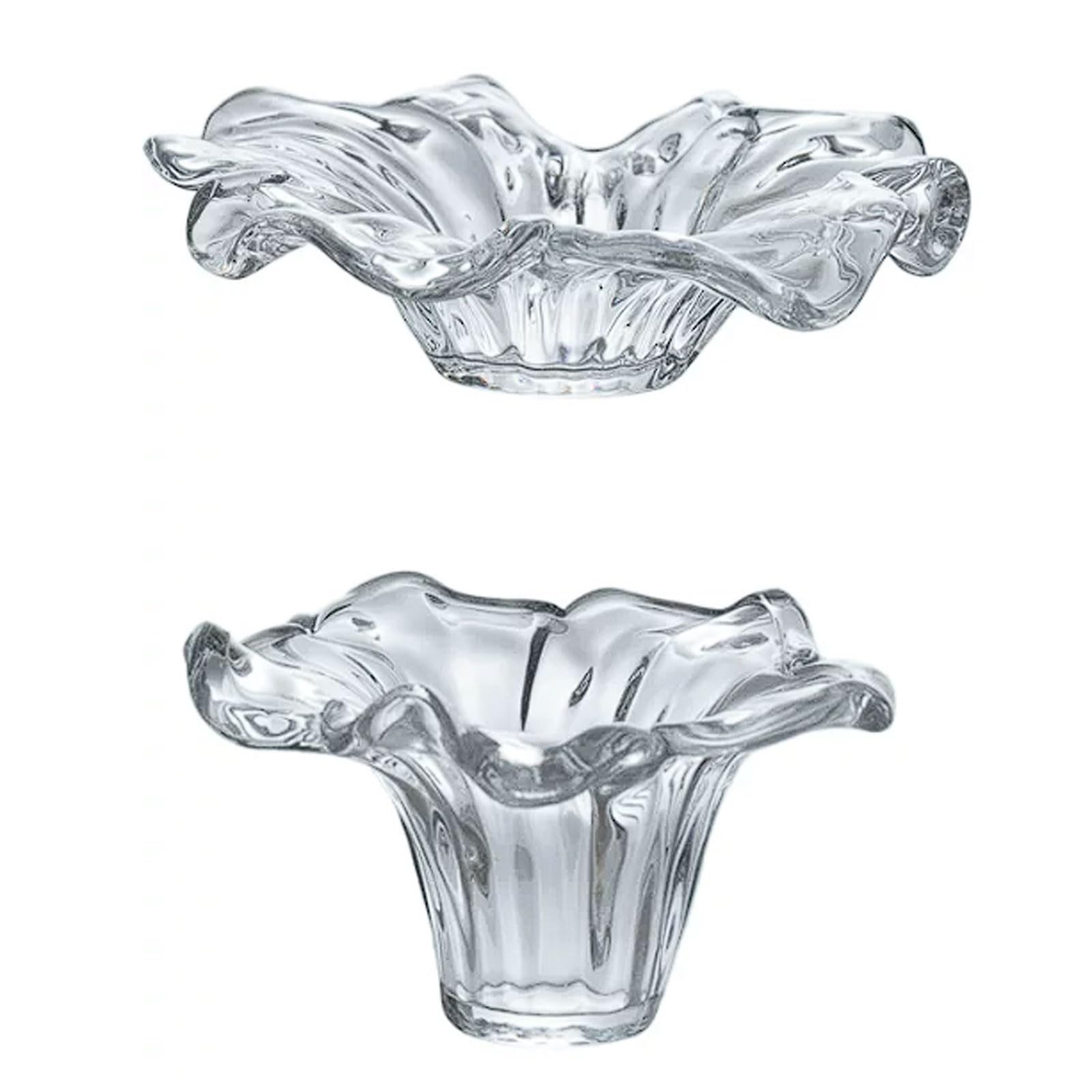 Bougeoirs en verre transparent à relief floral, le cadeau idéal pour décoration de table