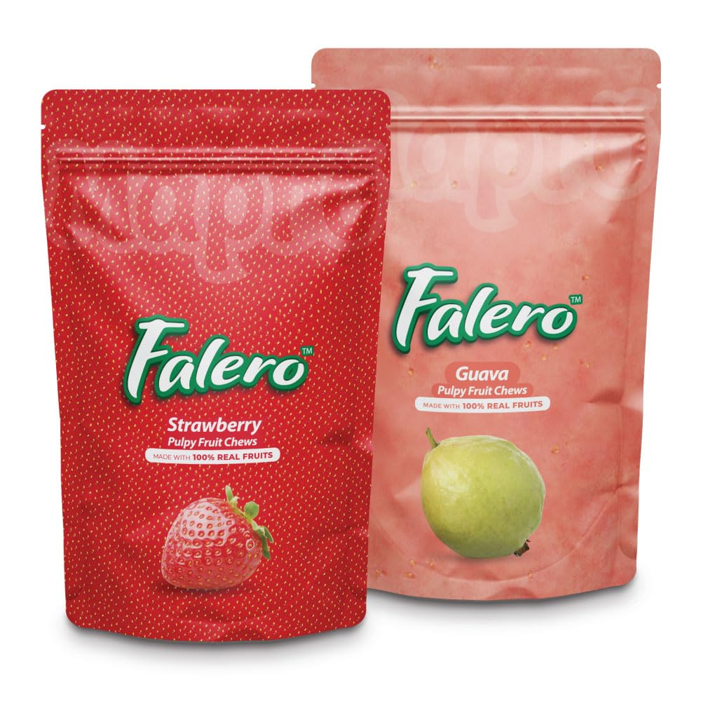 Falero Fruit Chews, 175 gm, 50 Fruit Chews(Pack of 2) (Strawberry & Guava)