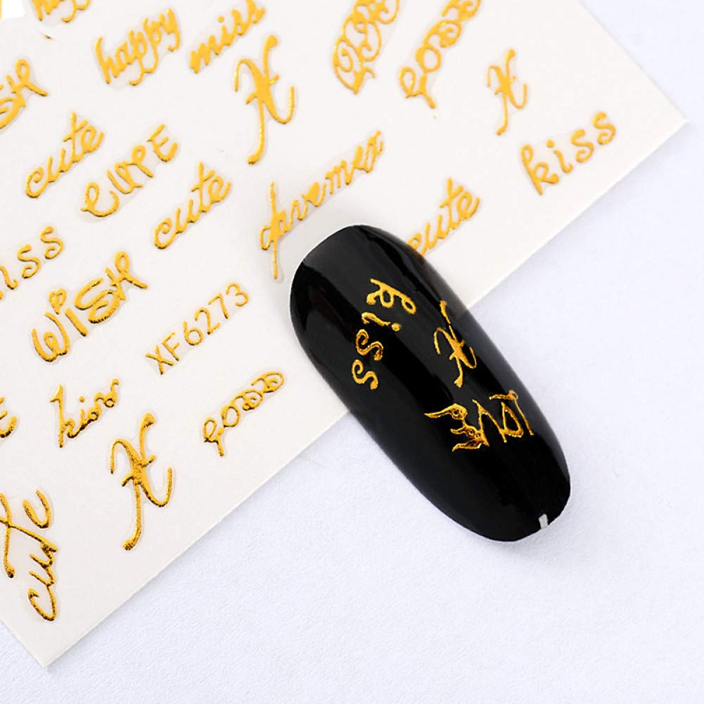 YHNSXZ 30 Styles/sheet 3D Laser Nail Sticker Nails Art Manicure Back Glue Decal Decorations Design For Nail Tips