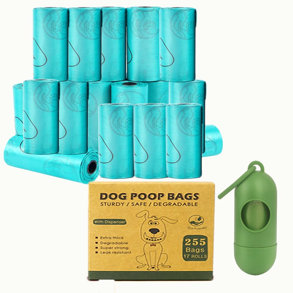 570 Pcs Hundekotbeutel (38 Rollen), Kotbeutel für Hunde + Hundekotbeutelspender, Tragbar Dog Poop Bags, Leicht zu Zerreißen, Auslaufsicher und Wasserdicht, Hundebeutel Kot