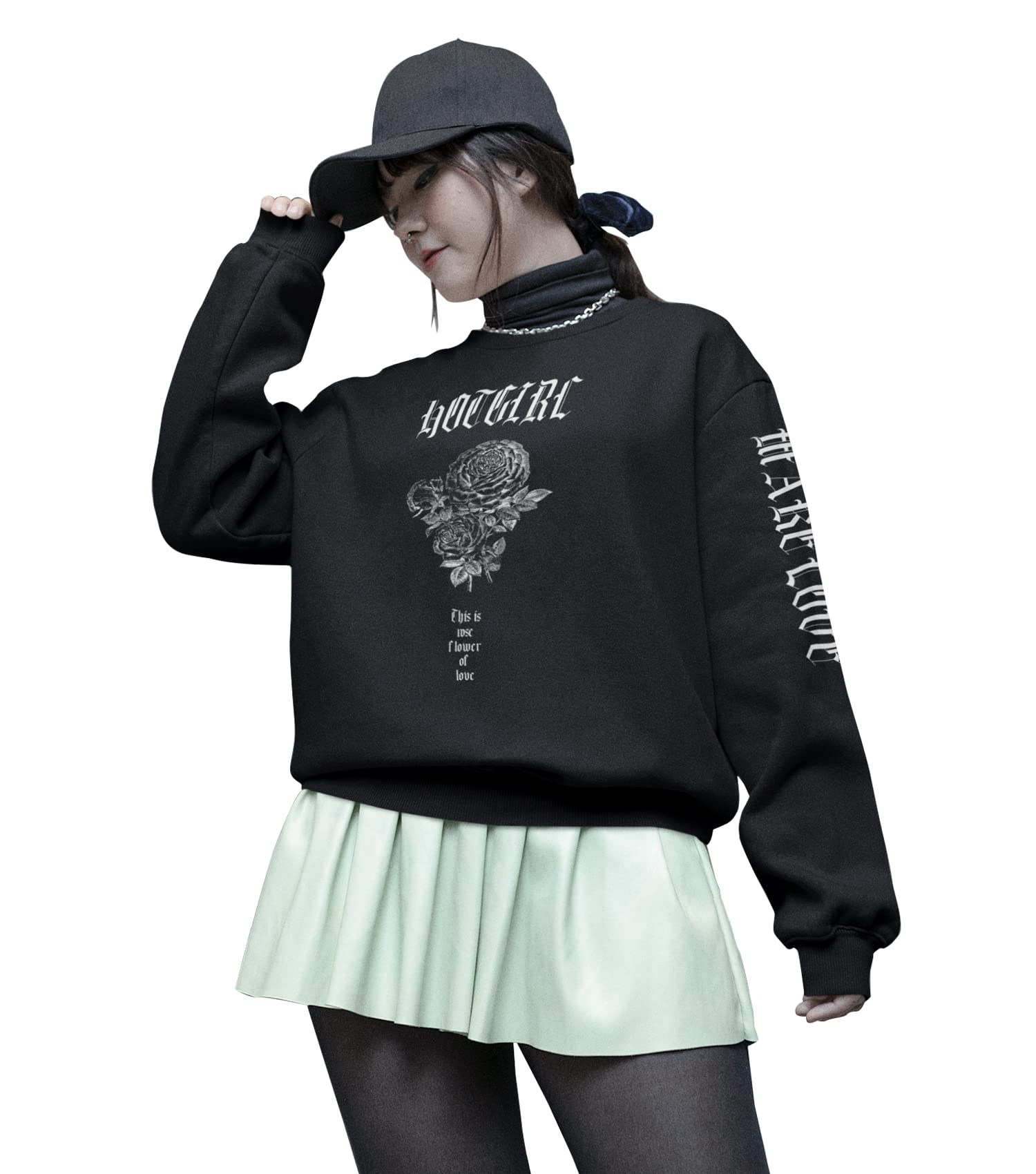 Indirage Hotgirl Oversized Fleece Sweatshirt for Women