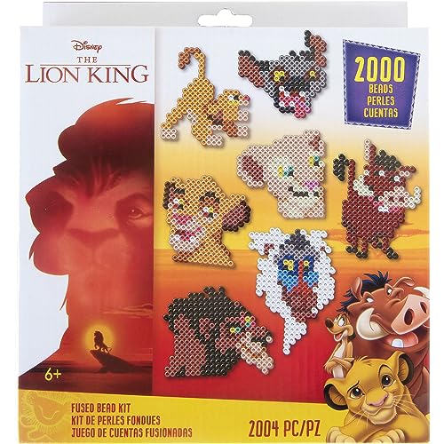 Perler 80-57046 Disney's The Lion King Fused Bead Craft Activity Kit, Includes 9 Patterns, Multicolor, 2004 Pieces