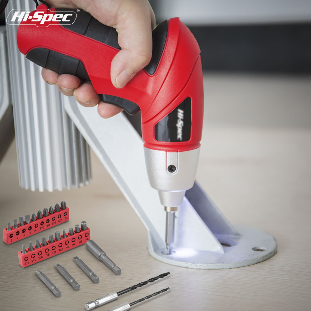 Amazon.com: Hi-Spec 27 件3.6V 紅色小型電動螺絲起子組。 無線