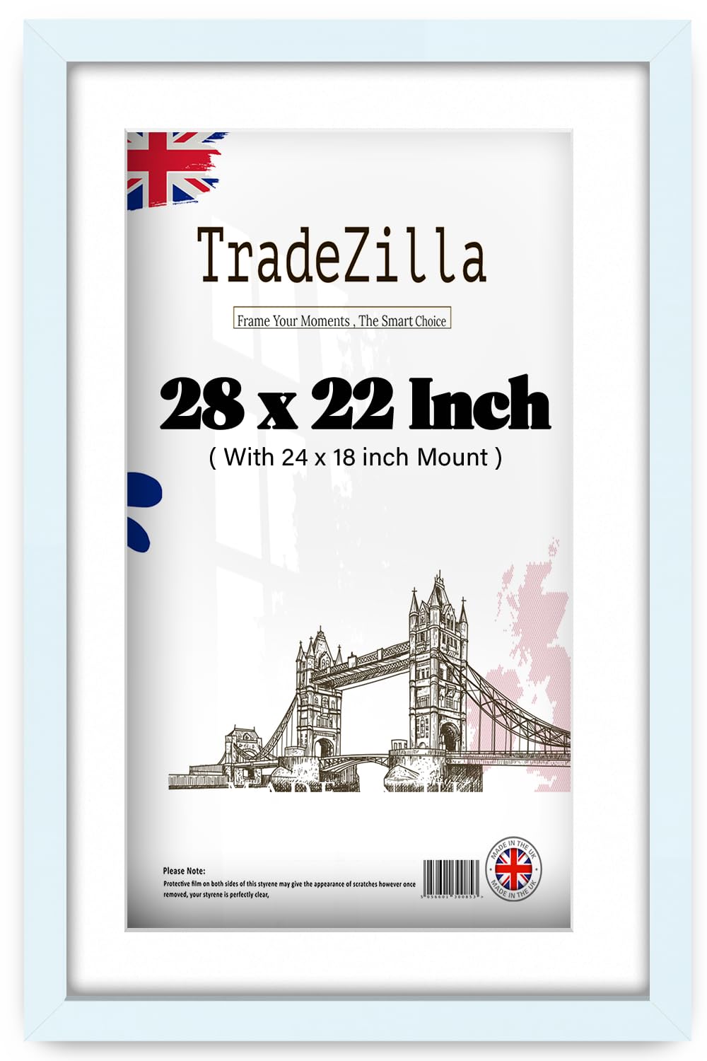 Tradezilla White | Classic (71.12 X 55.88 Cm) With 60.96 X 45.72 Cm Mount Picture Frame 22" X 28" Poster Frame - Picture Frame [ ]