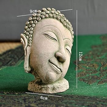 Amazon.co.jp: 仏頭の彫刻、彫刻タイの仏のバストストーンアート