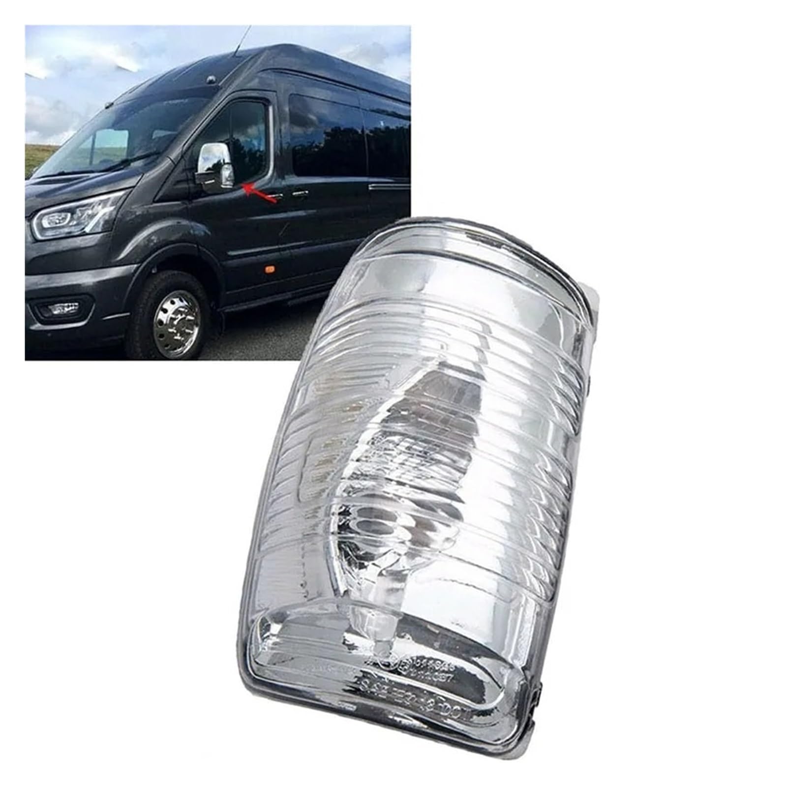 Indicatori Nello Retrovisore Per Ford Transit MK8 2014 2015 2016 2017 2018 2019 2020 2021 2022 Copriobiettivo Trasparente Per Specchietto Retrovisore Auto Indicatore Di Direzione(Left Side)