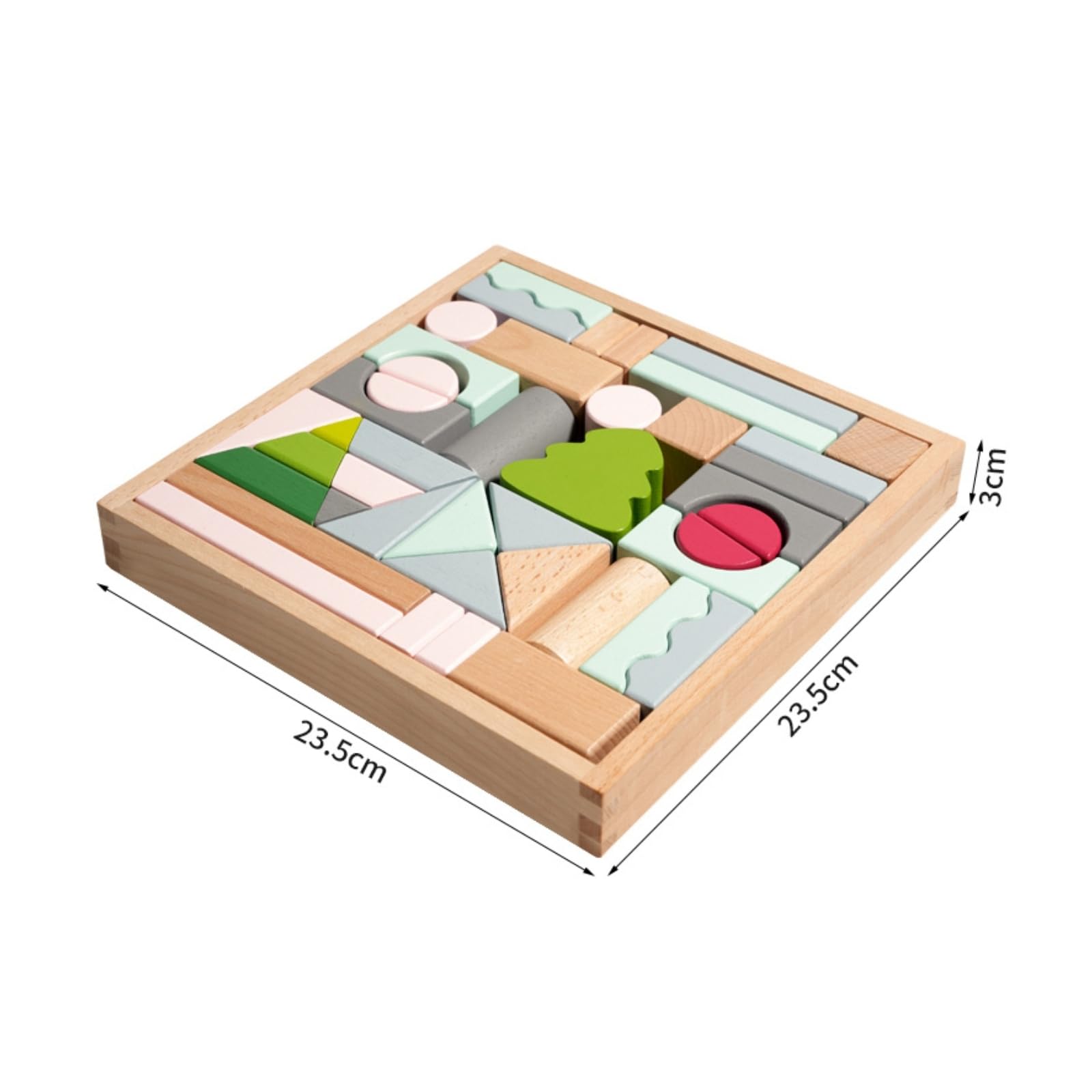 43 Bausteine bausteine Stapelbar baustein-Set Pädagogisch bausteine mit Aufbewahrungsbox für Zimmer, Macaron-Farben