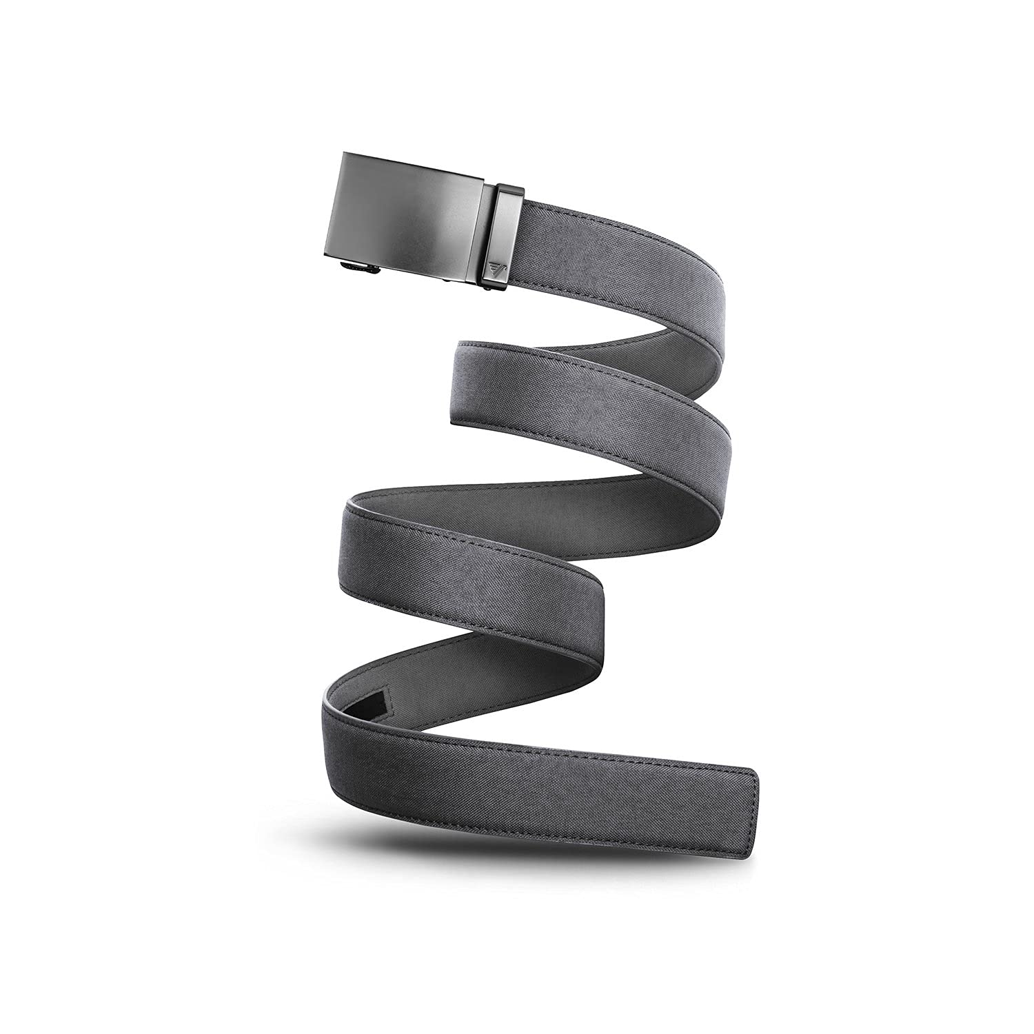 Mission Belt Men's 40Mm Gunmetal Buckle & Stone Gray Canvas Canvas Ratchet Belt For - No Holes, 40Mm Metal Buckle - 40Mm Gunmetal Buckle/Stone Gray Canvas Strap, Medium (Up To 35")