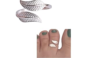 925 Sterling Silver Toe Rings for Women - Dainty Leaf Band Toe...