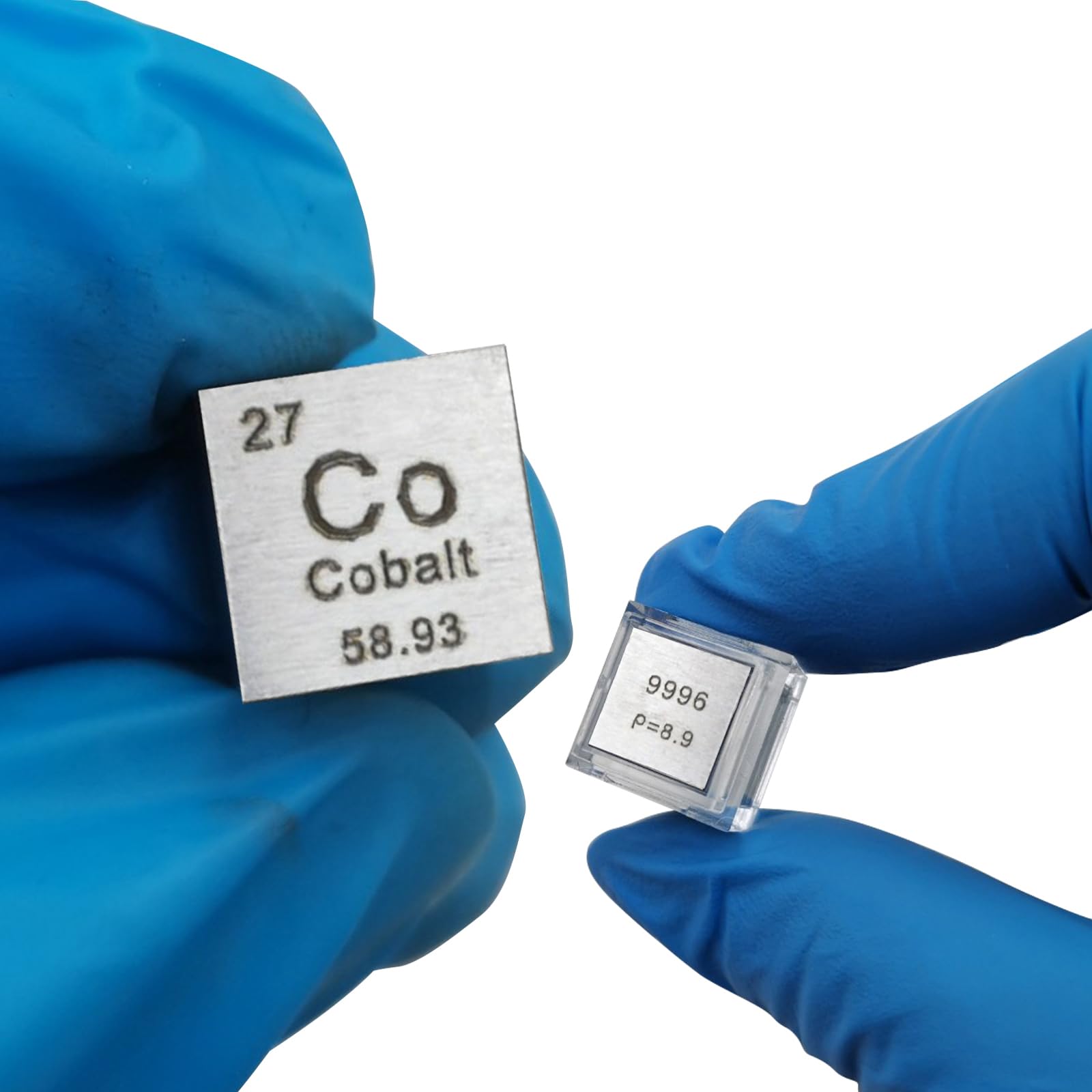 UpGBRF Element Cube Density Cube Metal Cubest Specimen Solid Cobalt Metal Cube, Side Length 1cm