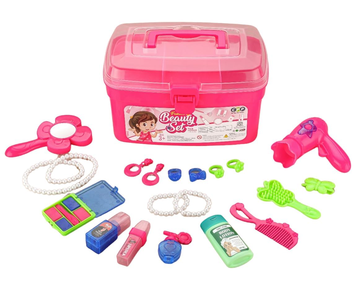 PRIME DEALS Kids Beauty Set Toy,Make Up Kit,Pretend Play Make Up Case&Cosmetic Set,Girls Pretend Play Hair Styling Set Including Hair Dryer Comb Mirror kit Toy for Kids (Pink) (Beauty Set) (B0C7WLDFN9) Amazon Price History, Amazon Price Tracker