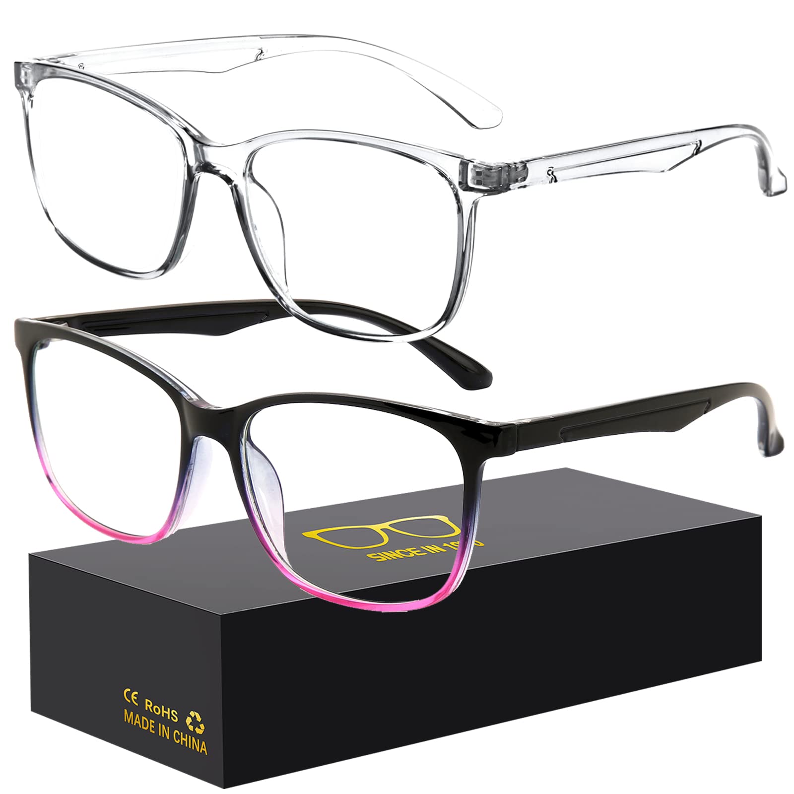 Gafas con filtro de luz azul Oilway para leer en la computadora, jugar, ver televisión y usar el teléfono, gafas modernas antifatiga visual UV para mujeres y hombres.