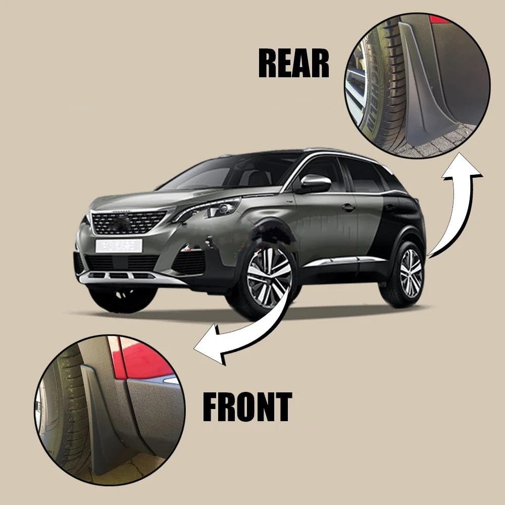Auto Spatborden Set Spatlappen Voor Peugeot 3008 2 Suv 2017 2018 2019 Auto Spatlappen Splash Guards Mud Flap Spatborden Spatbord Voor Achter Spatschermen Flap