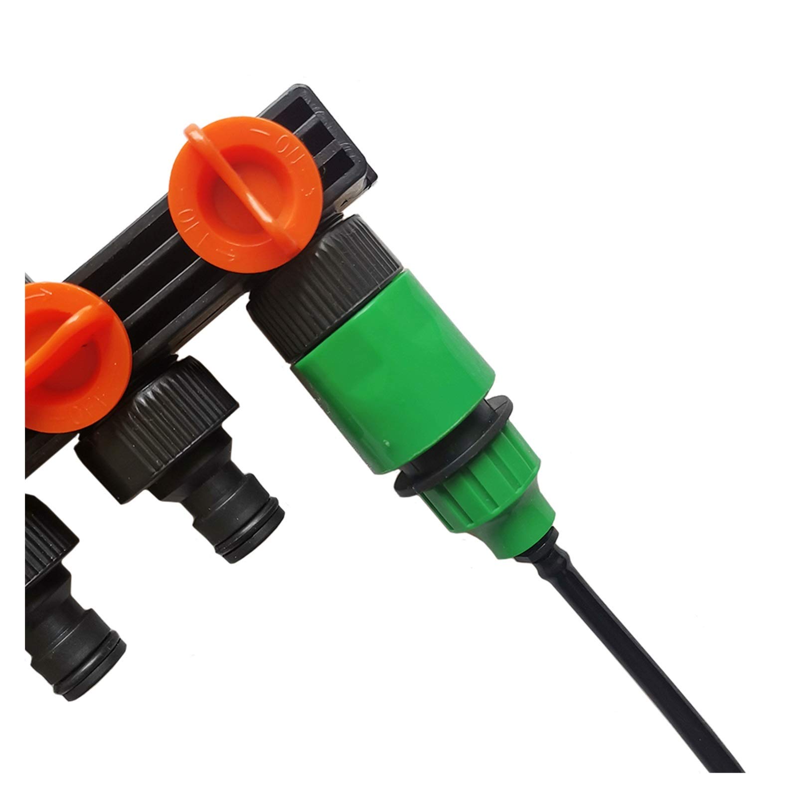 Riego del césped de rociadores 1/2 "3/4" 1 "Distribuidor de manguera Sistema de riego 4 vías Conector de manguera de agua 16 mm Conector rápido Jardín Conector de grifo