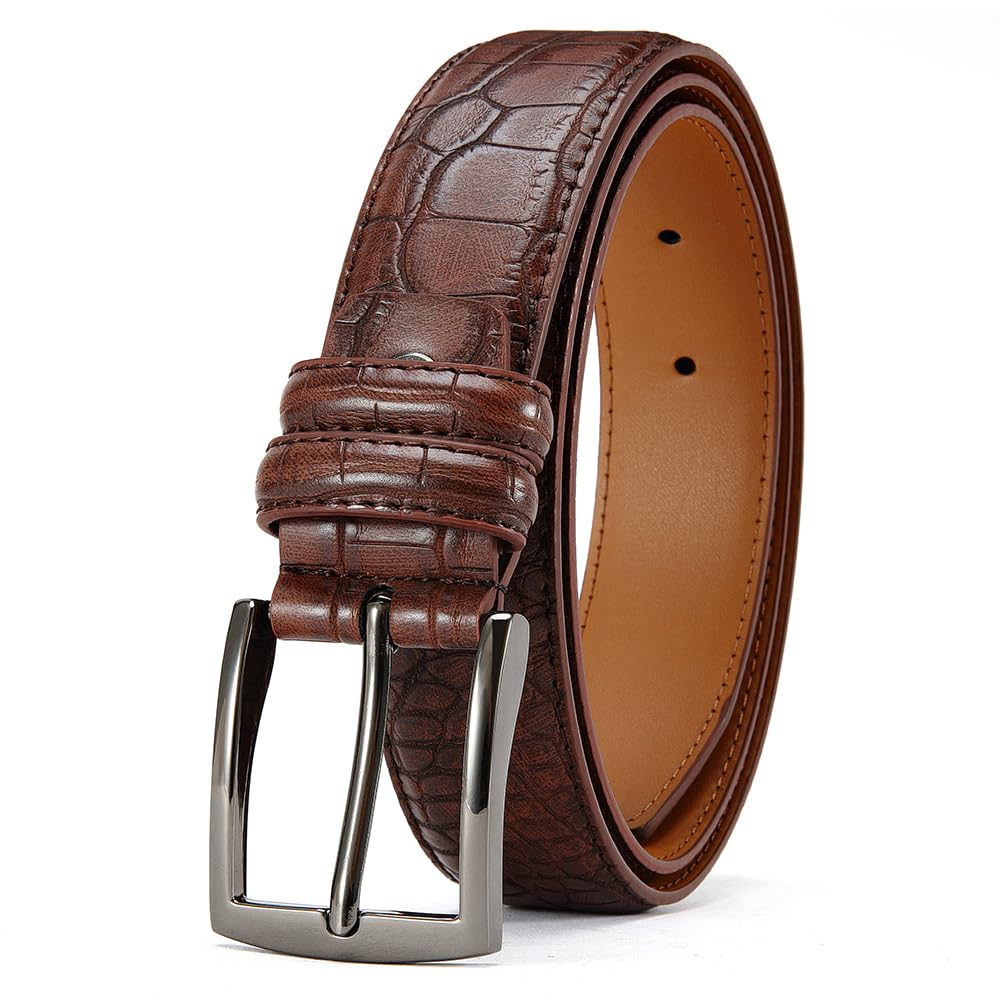 Mens Genuine Leather Dress Belt - 1 3 8 Casual Work Jeans Golf with Gift Box