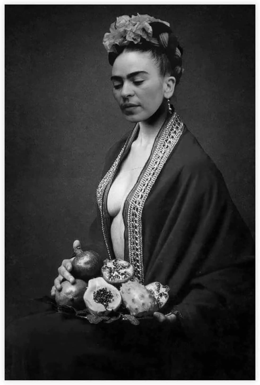 Frida Kahlo toile affiche artiste mexicain peinture decoration murale salon 60x80cm
