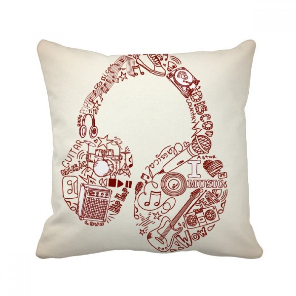 Coussin musique carre 40x40cm multicolor pour decorer un studio ado