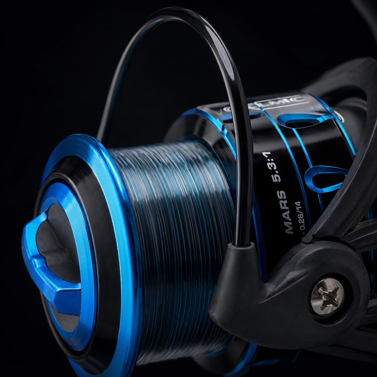 Colmic MARS Mulinello da Pesca Spinning | Grafite XTS-73, Bobina Alluminio CNC | Frizione Impermeabile | Taglie 1000-8000 | Mulinello Spinning, Feeder, Surfcasting, Carpa