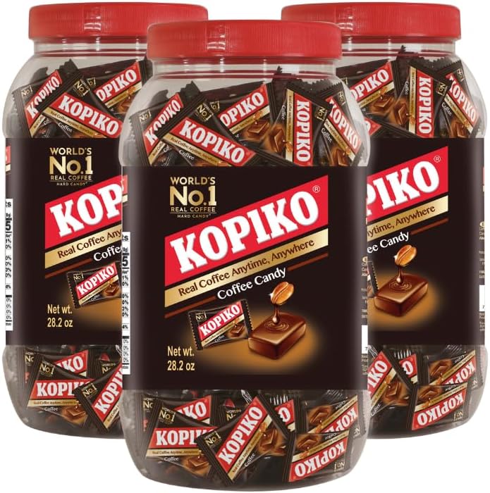 Kopiko Coffee Candy – Bold-Tasty Hard Candy from Indonesia with Real Coffee Extract – A Satisfying Boost for On-the-Go Energy (3-Pack 28.2oz Each)