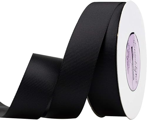 Rollo de cinta de grogrén sólida de 1 pulgada x 25 yardas por rollo para envoltura de regalos de ramos, manualidades de costura de bricolaje,