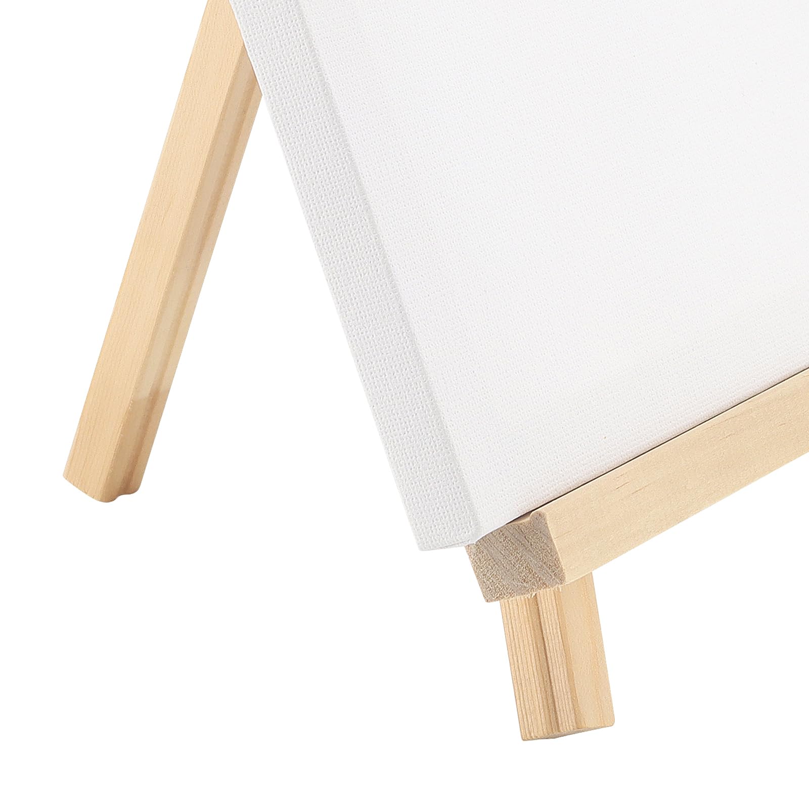 8 Sets Mini-Leinwand und Staffelei, 15 x 20 cm, kleine Kunstleinwand mit 18 x 24 cm Holzstaffeleien, Tisch-Display-Staffelei, gespannte leere Leinwand zum Zeichnen, Malen, Hochzeitsdekoration