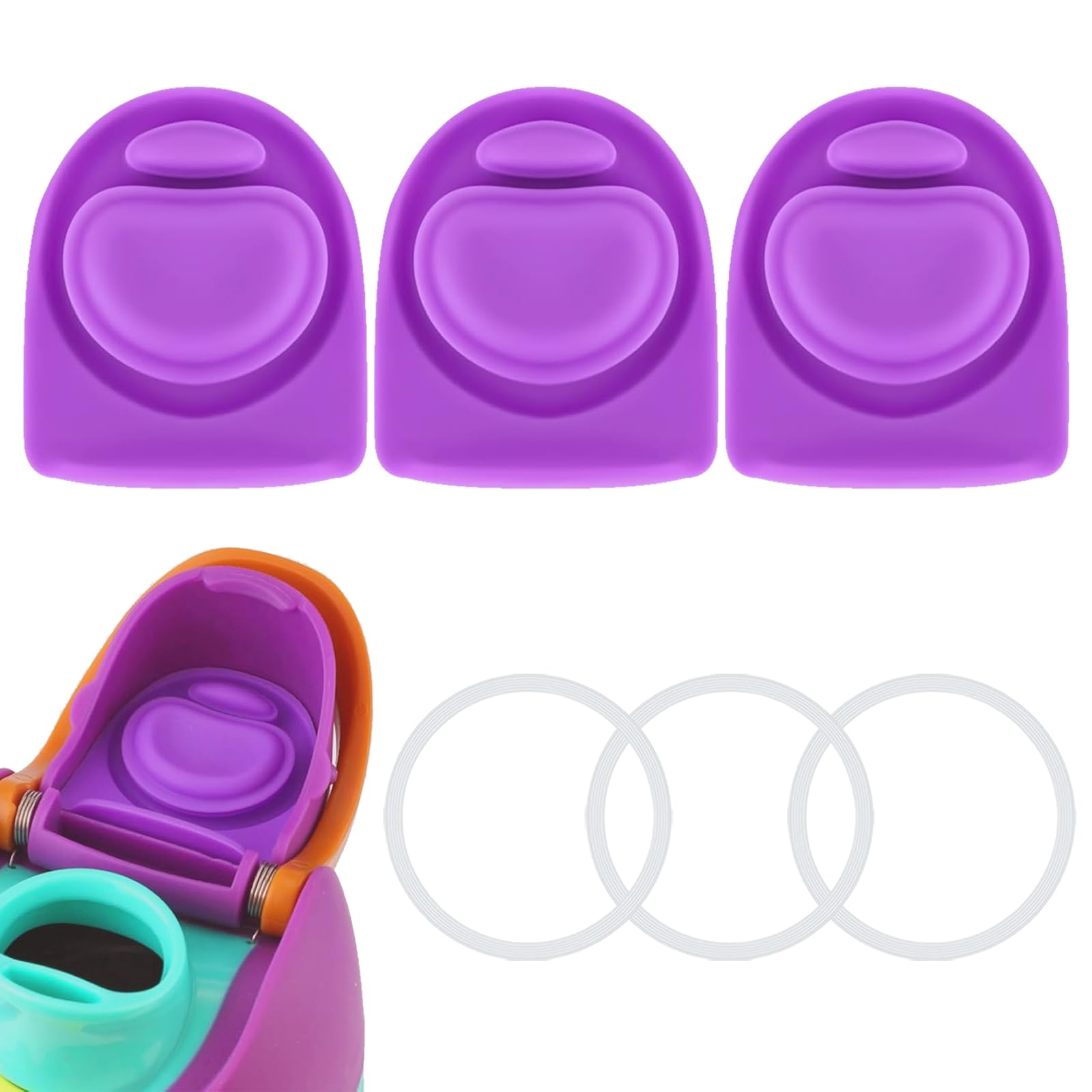 Frokolla 3 Sets Replacement Stopper and O Ring Gasket Compatible with Owala FreeSip 24oz 32oz,Water Bottle Lid Insert Cap Silicone Seal Parts for Owala 16/19/24/32/40oz Mouthpiece Accessories P13-A3 โ image 1