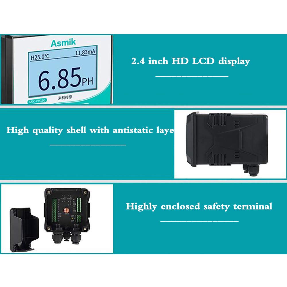 Toplionace Controlador de PH/ORP ± 0.02 Medidor de pH Detector de Acidez Transmisor de Prueba de Aguas Residuales con Compensación de Temperatura RS485 y Función de Alarma (MIK-pH6.0)