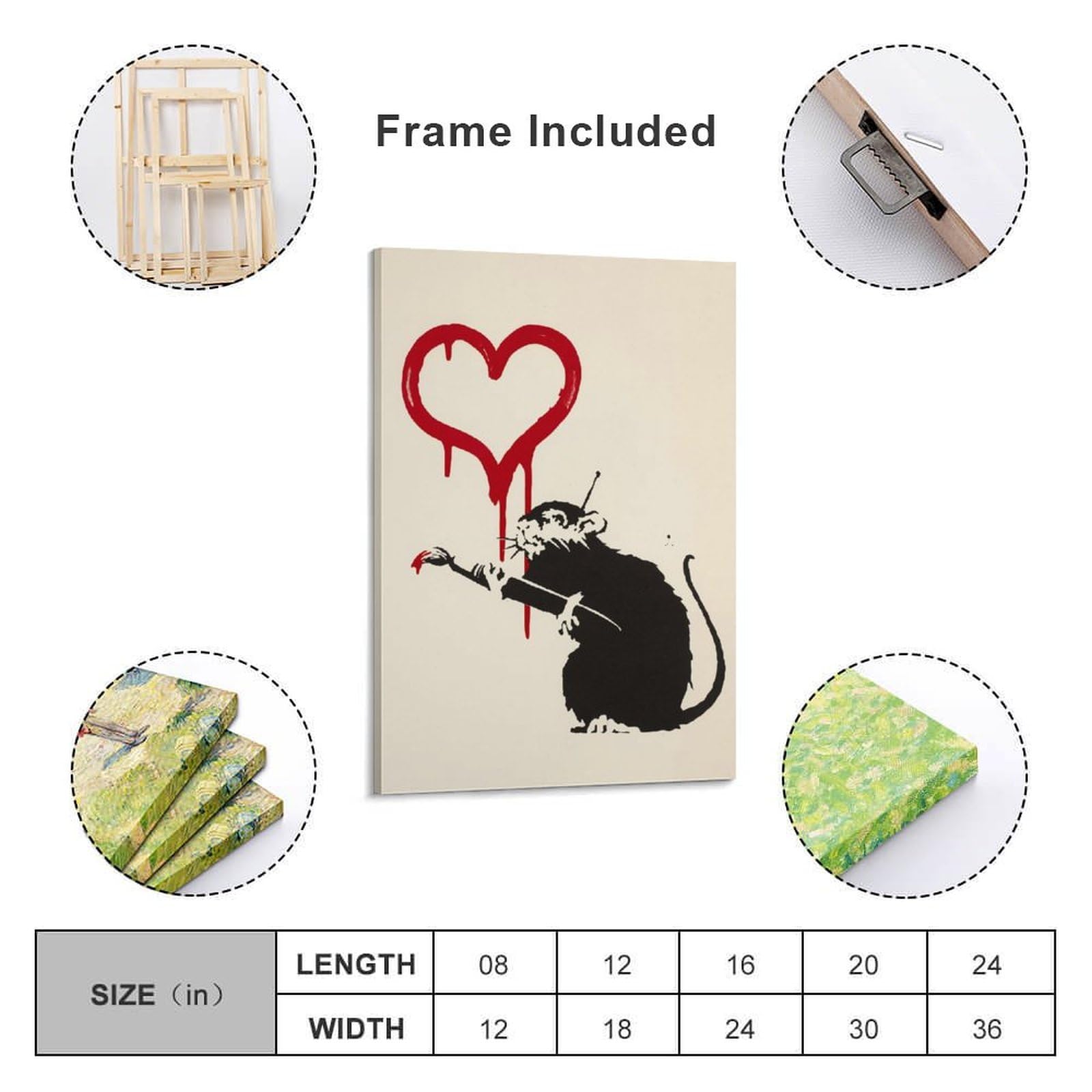 Amazon.co.jp: バンクシー 有名な絵（愛のネズミ）ポスター 印刷