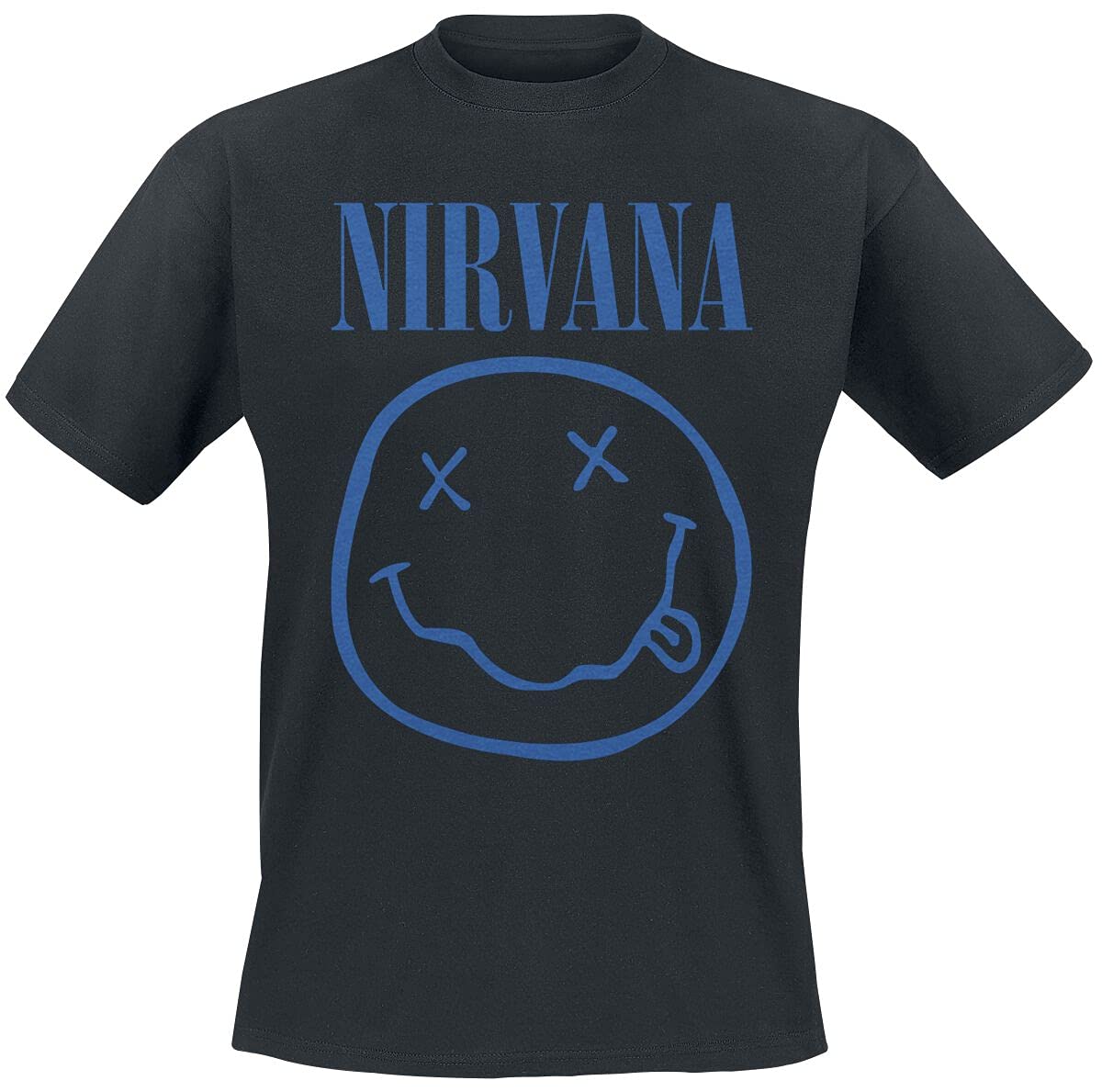 T-Shirt # Xl Unisex Black # Blue Smiley
