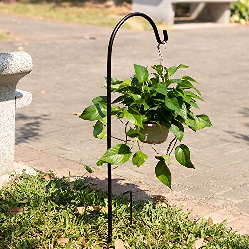 ORZ 36 Inch Shepherd Hook for Bird Feeder 2 Pack Black Metal Hooks for Outdoor Wedding Décor Hanging Plants Solar Lanterns Backyard Garden Decor