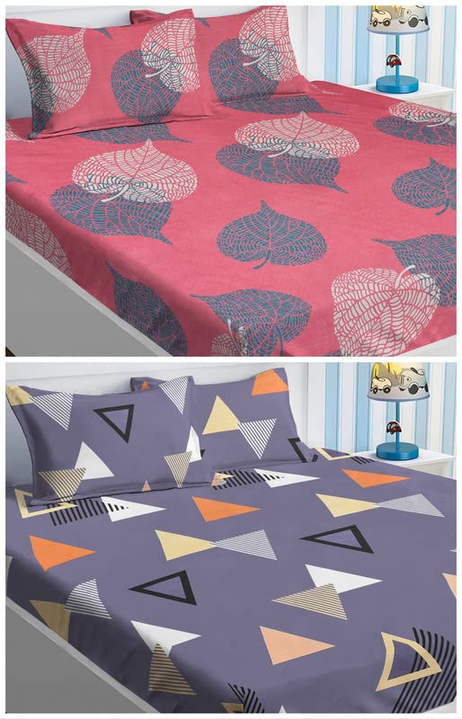 BSB HOME Prime Collection Combo Pack of 2 Double Bedsheet with 4 Pillow Covers | 180 TC Soft Brushed Cotton-Blend -Long Lasting & Wrinkle Free for Set of 6 Peice (Pastle Green & Grey) (B0BZ872TRM) Amazon Price History, Amazon Price Tracker
