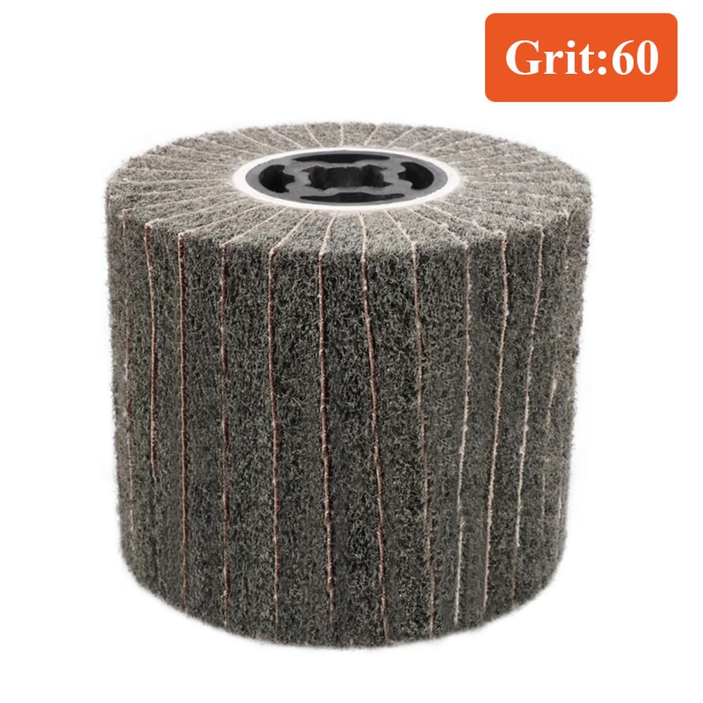 Polierscheibe aus Edelstahl, Schleifmittel für Metall, Bürstenrolle, Polierwerkzeuge 120 x 100 x 19 mm, 60er Körnung, 1