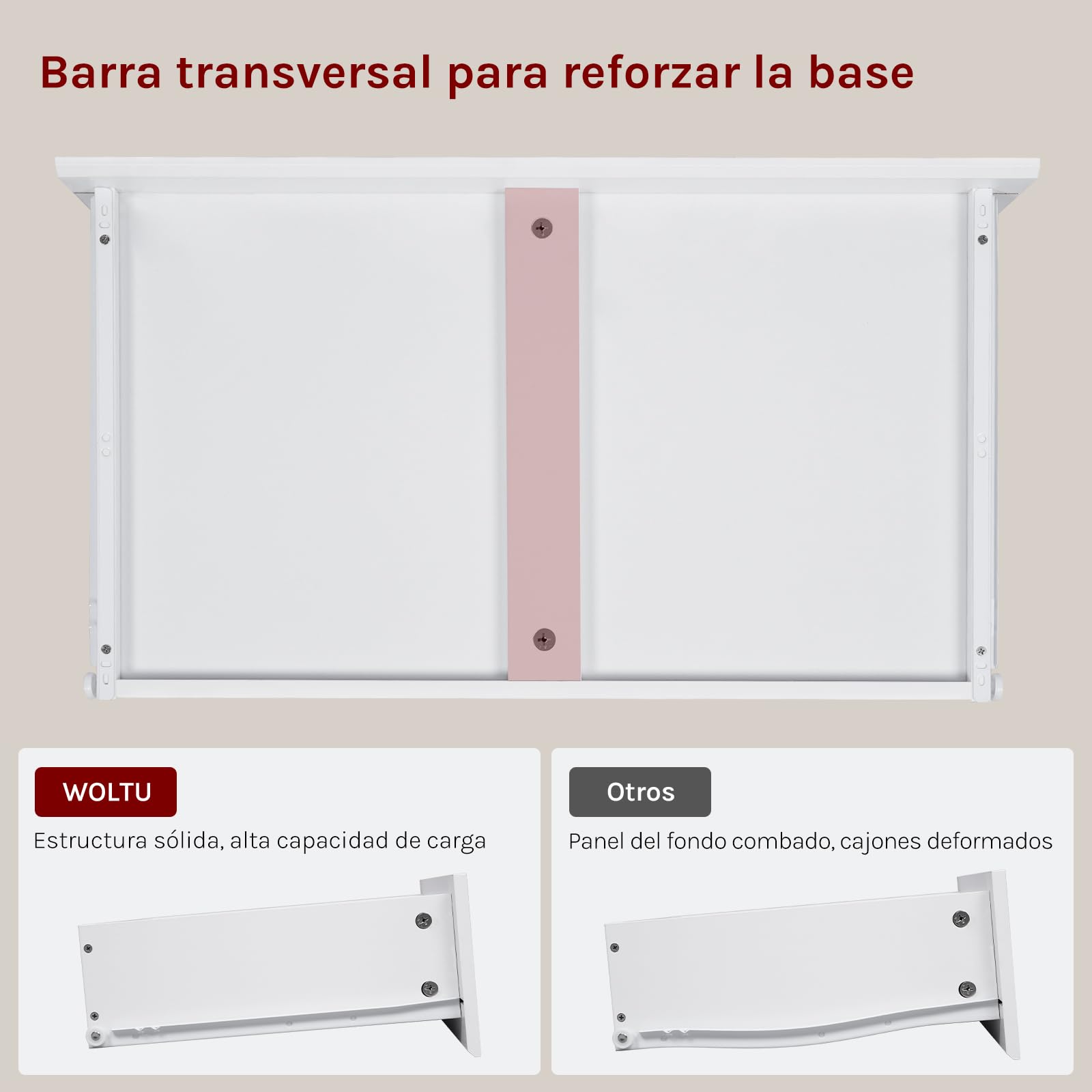 WOLTU Cómoda Cajonera de 5 Cajones y 1 Puerta con Estante Ajustable, Cajonera Organizador de Almacenamiento, para Dormitorio, Salón y Pasillo, 100x40x80 cm, Blanco